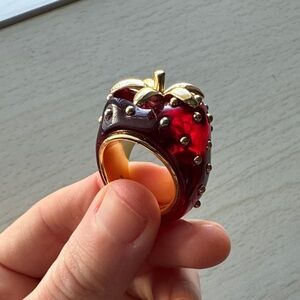 Kate spade strawberry enamel ring size 8